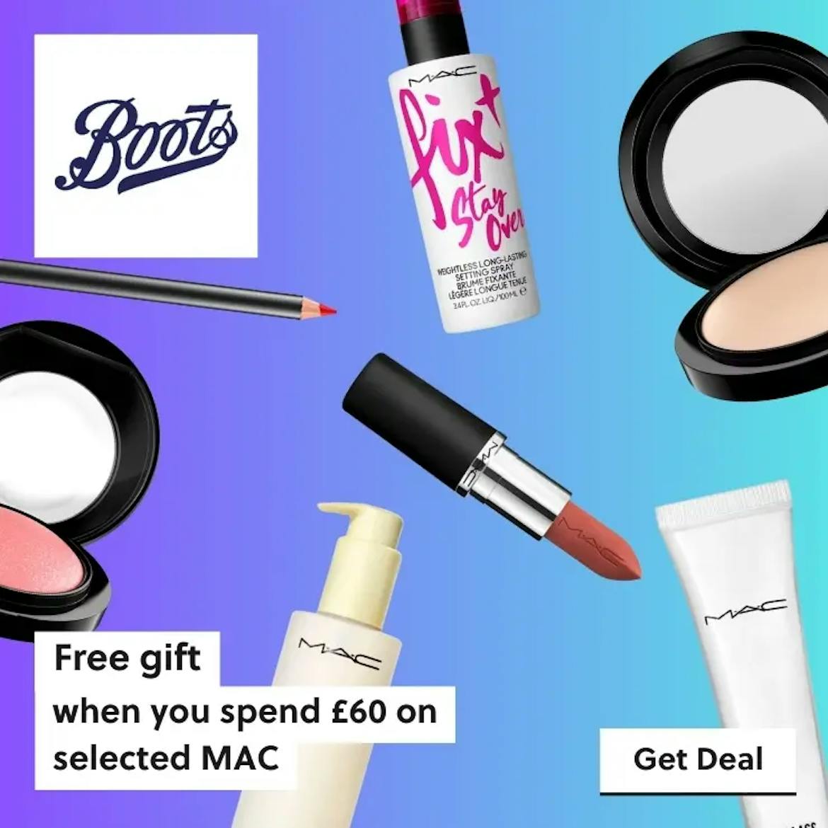 Free gift when you spend £60 on MAC