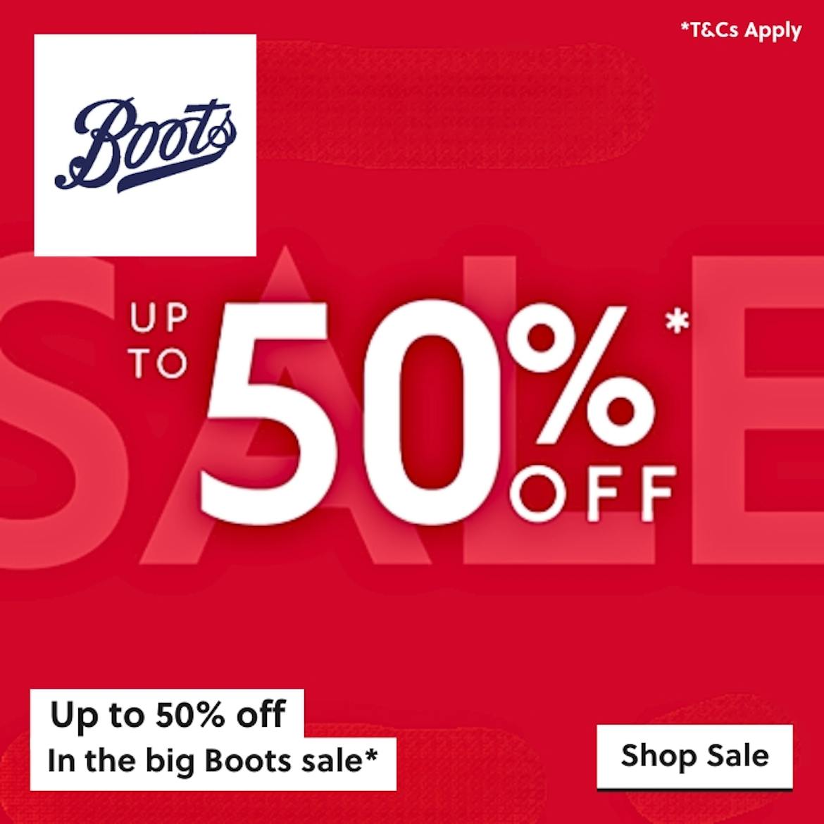 Up to 50% off in the big Boots Sale