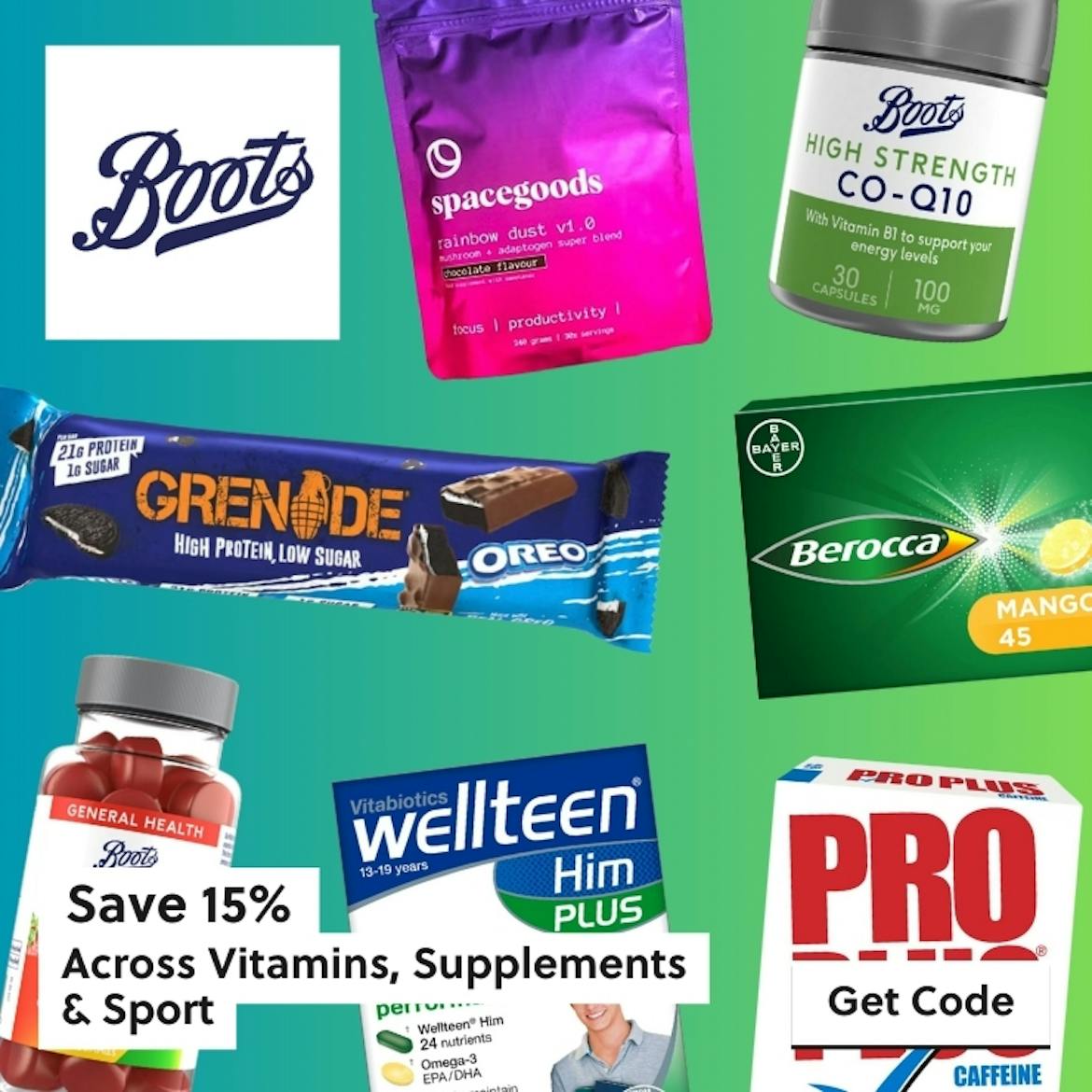 15% off selected vitamins & supplements