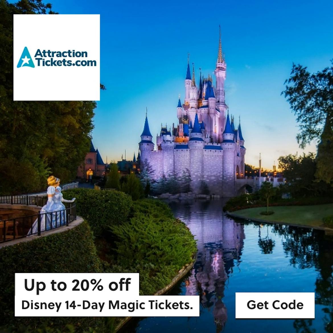 Up to 20% off Disney 14 day tickets