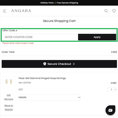 Where to enter your Angara Discount Code