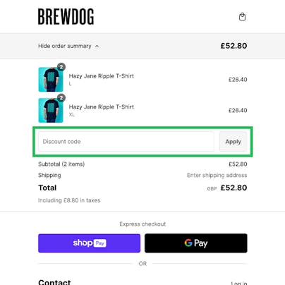 Where do I use my Brewdog Discount Code?