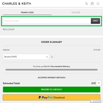 Where do I use my Charles & Keith Discount Code?