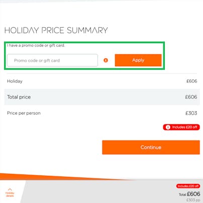 Where to enter your easyJet Holidays Discount Code