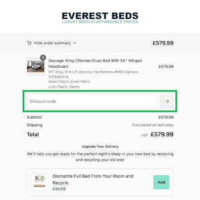 Where do I use my Everest Beds Discount Code?