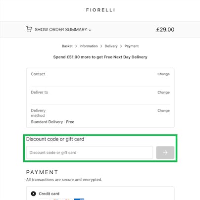 Where do I use my Fiorelli Discount Code?