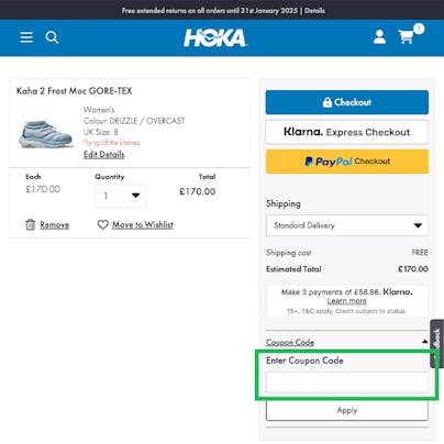 Where do I use my Hoka Discount Code?