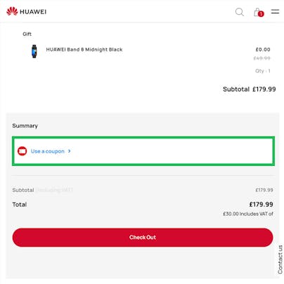Where to enter your Huawei Discount Code