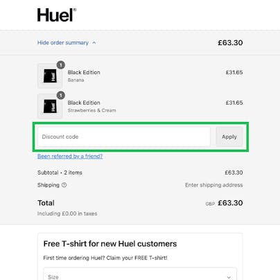 Where do I use my Huel Discount Code?