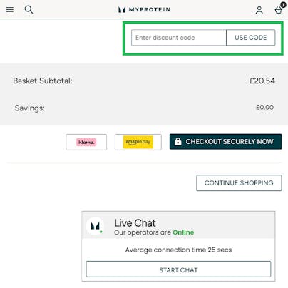 Where do I use my MyProtein Discount Code?