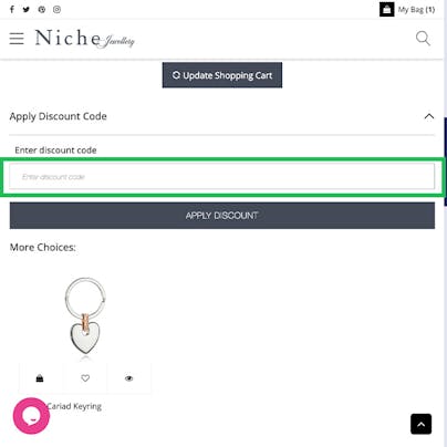 Where do I use my Niche Jewellery Discount Code?