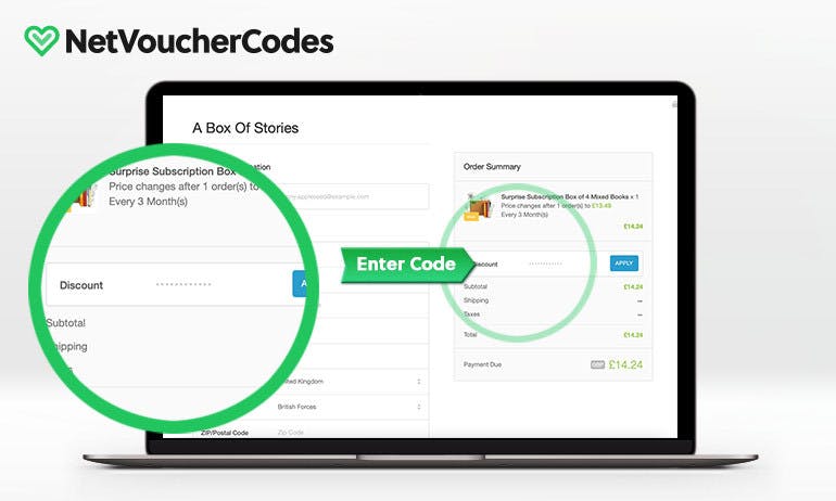 Where to enter your A Box Of Stories Discount Code