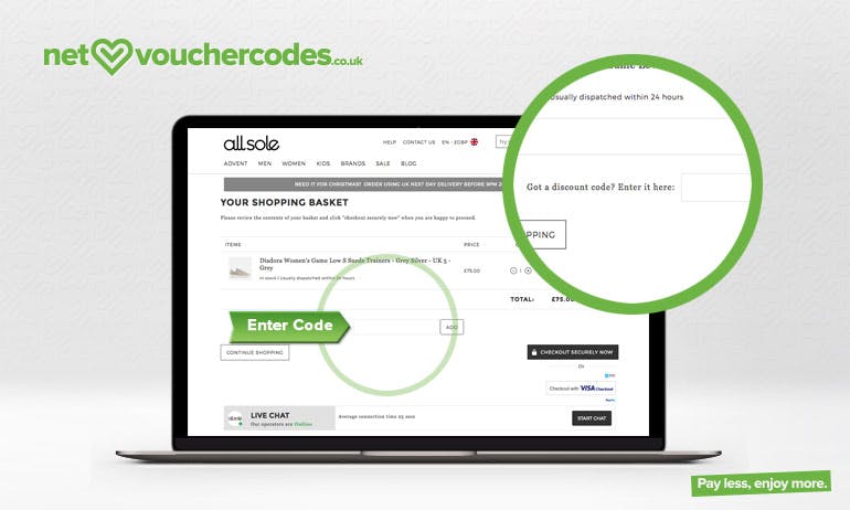 allsole where to enter code