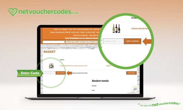 Where to enter your Dry Drinker Discount code