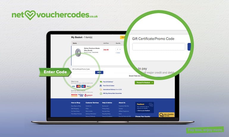 eurocarparts where to enter code