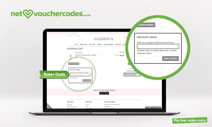 Where to enter your Goddiva Discount Code