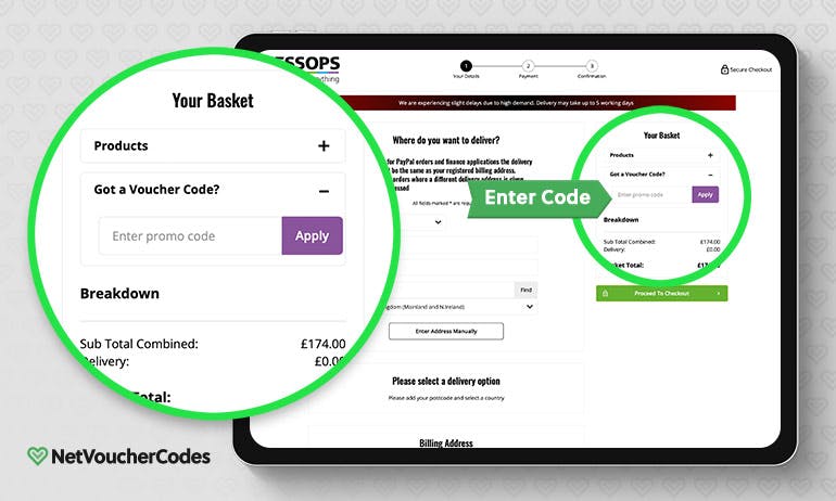 Where to enter your Jessops discount code