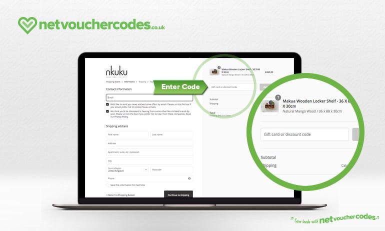 using discount codes with Nkuku