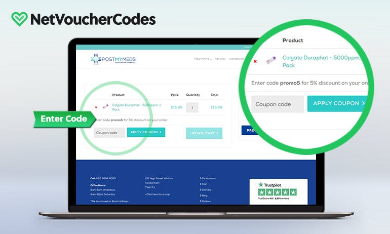 Where to enter your PostMyMeds Discount Code