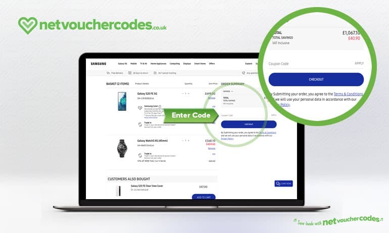 Where to enter your Samsung Discount Code