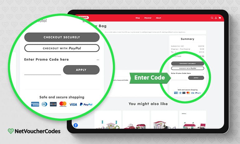 Where to enter your Schleich Discount Code