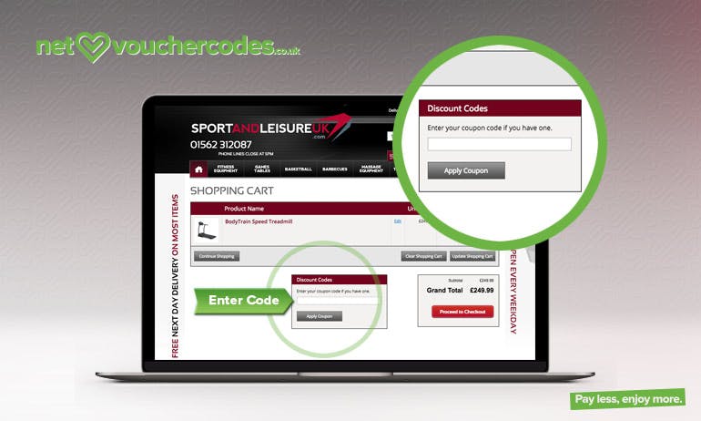 sport and leisure uk where to enter code