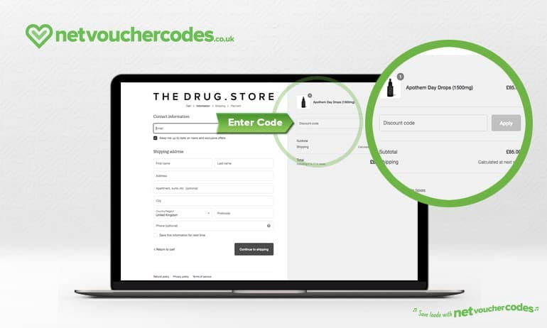 Where to enter your Drug Store Discount code