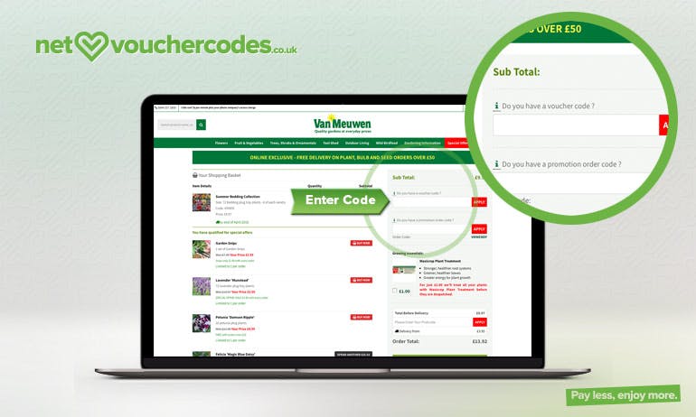 Where to enter your Van Meuwen voucher code