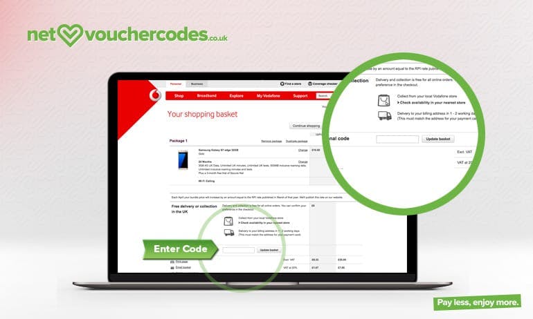 Where to enter your vodafone code