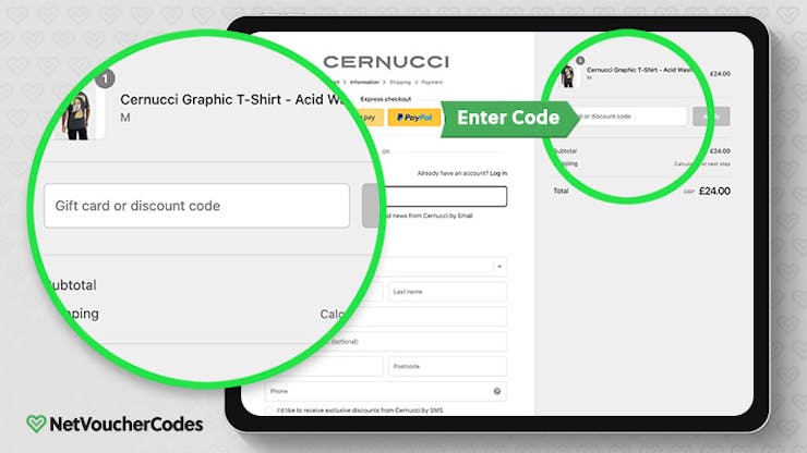 Cernucci Discount Code: How to use guide