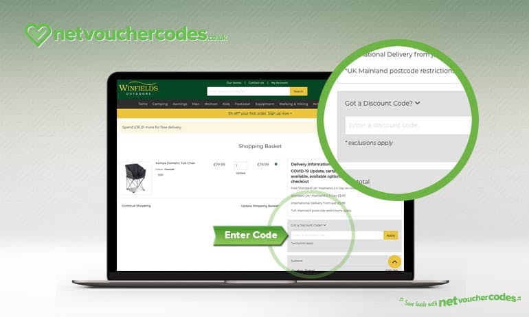 Where to enter your Winfields Outdoors Discount Code