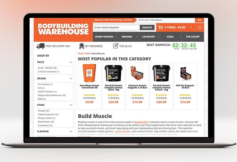 bodybuilding warehouse build muscle