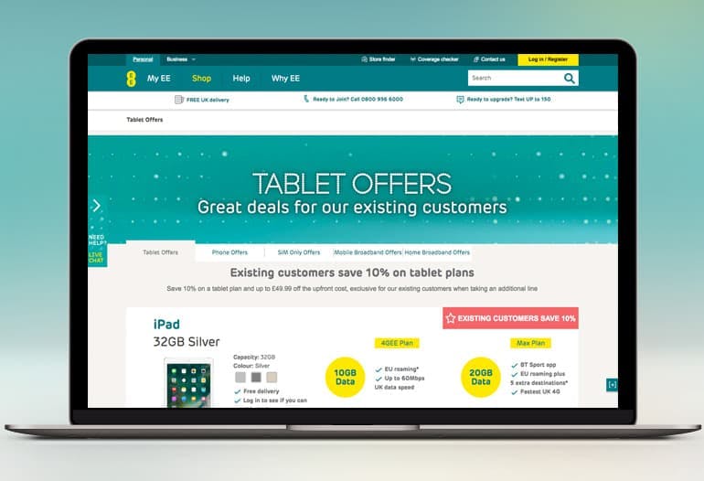 ee mobile tablet offers