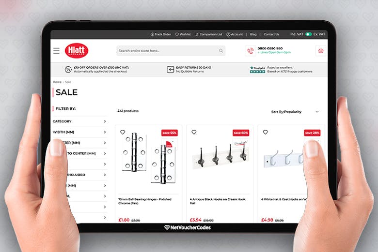 HIATT HARDWARE Discount Codes £10 Off in August 2023