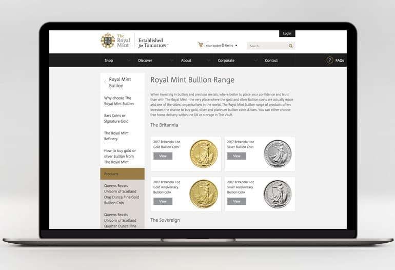 royal mint bullion range