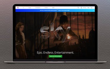 Sky homepage