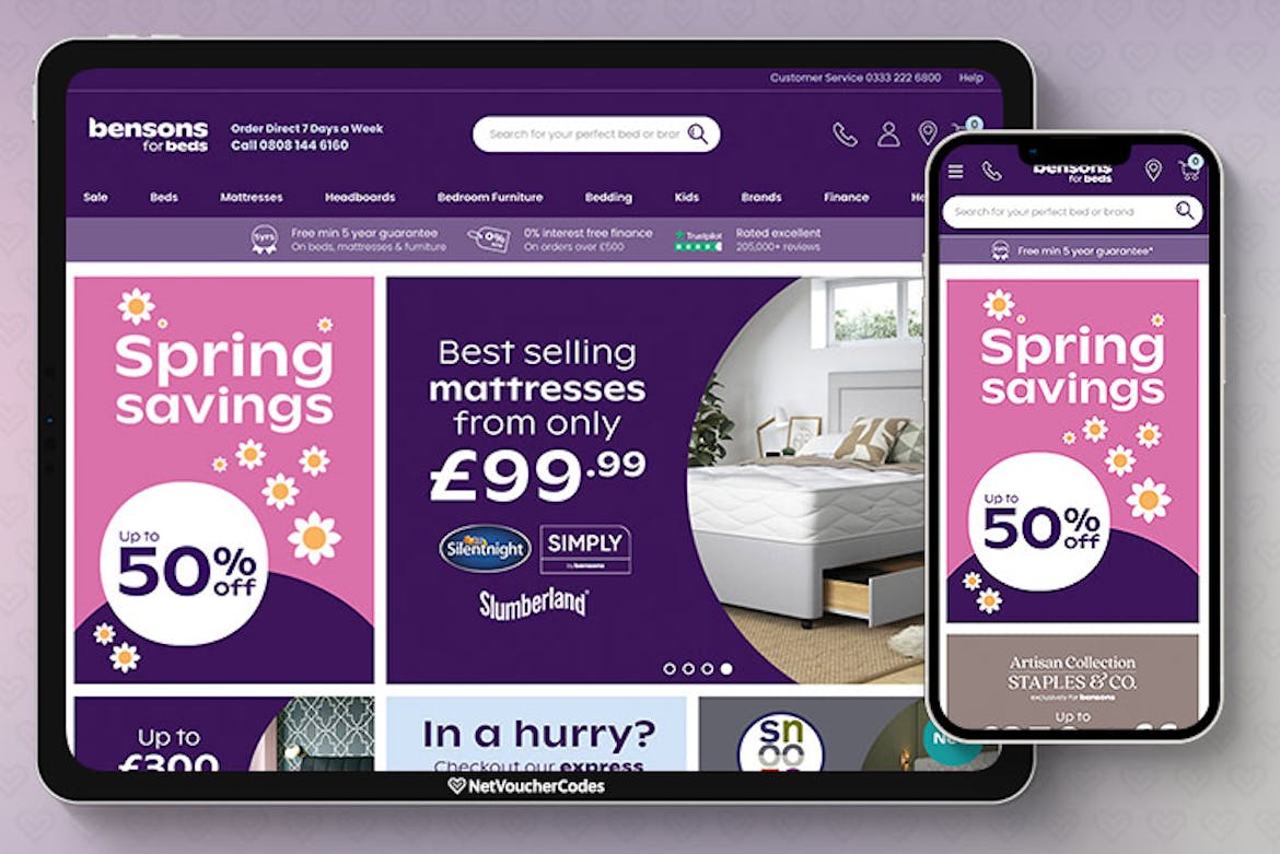 BENSONS FOR BEDS Discount Code 20 Off in July 2023