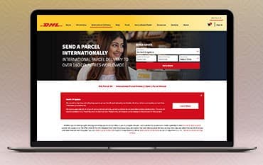 DHL Parcel UK homepage