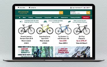 Evans Cycles homepage