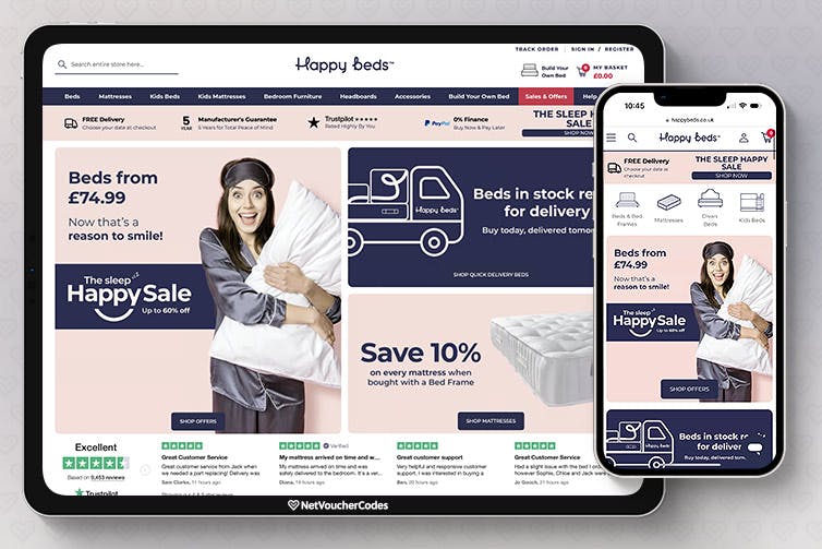 Happy Beds homepage