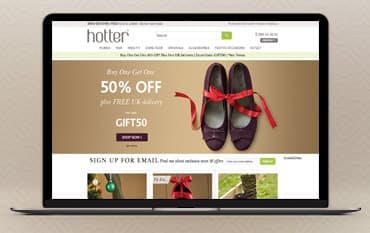 Hotter Shoes homepage