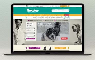 Monster Pet Supplies homepage