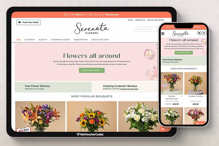 Serenata Flowers homepage